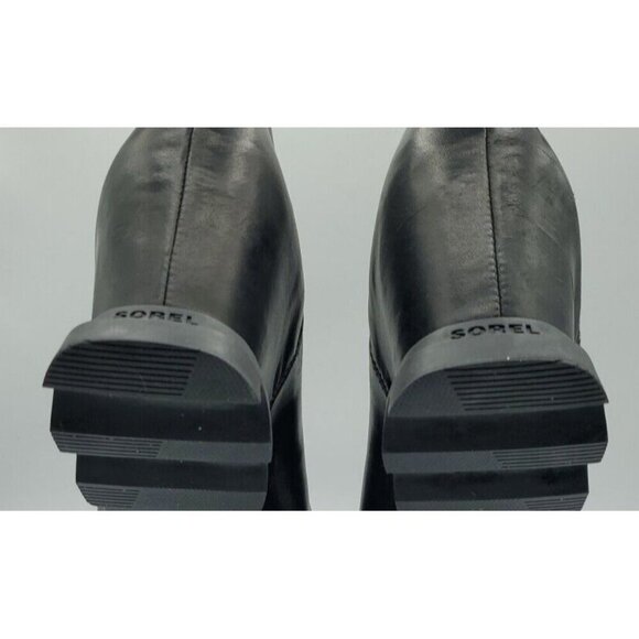 Sorel Women's Joan of Arctic Wedge III Zip Chelsea Boot Black Sea Salt Size 10 - Picture 11 of 13